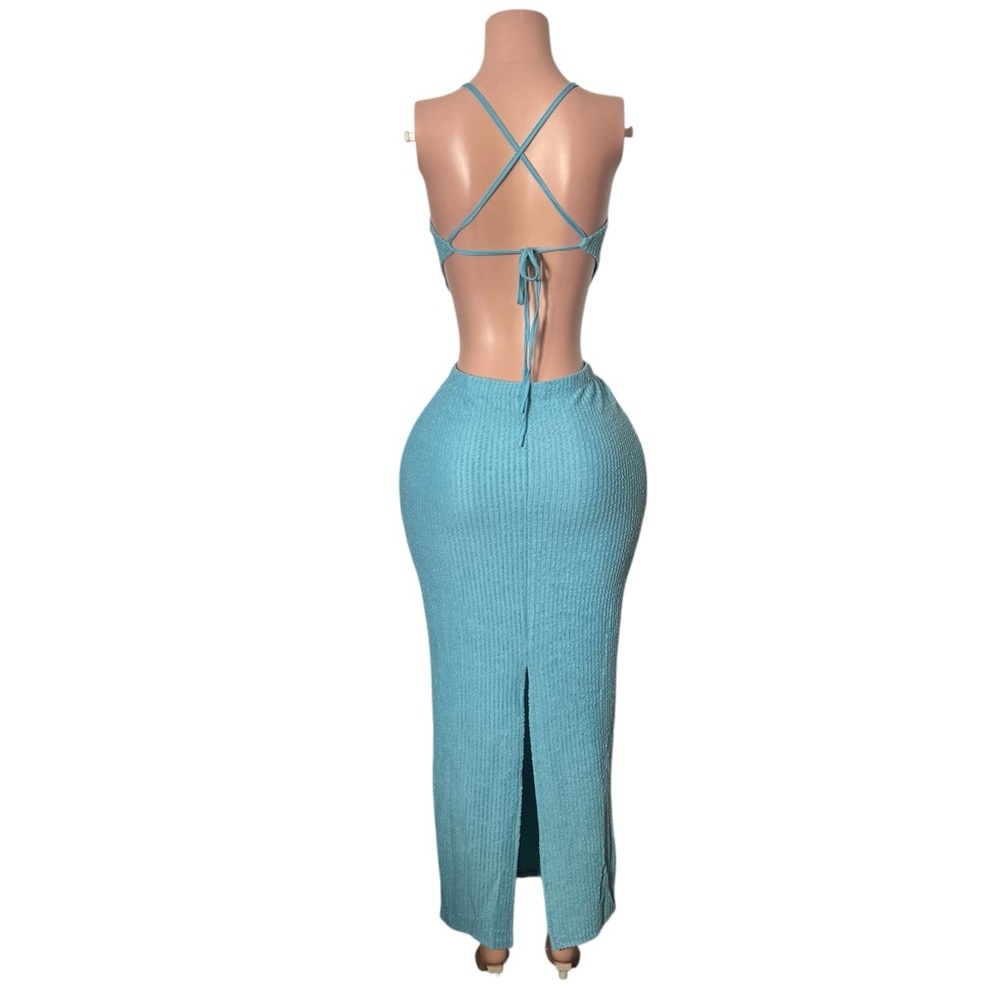 Elegant Blue Women's Skirt Set - Picture 9 of 9